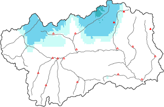 New snow in the last 72h + Modello 1 AINEVA (MOD1) data
