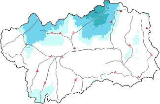 New snow in the last 72h + Modello 1 AINEVA (MOD1) data