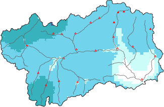 New snow in the last 24h + Modello 1 AINEVA (MOD1) data