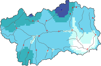 New snow in the last 72h + Modello 1 AINEVA (MOD1) data