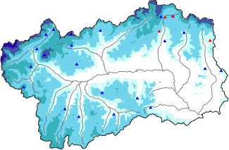 Snow depth + automatic weather station data (AWS) + Modello 1 AINEVA (MOD1) data above 2000 m