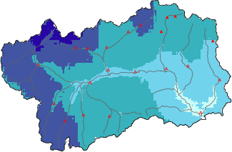 New snow in the last 72h + Modello 1 AINEVA (MOD1) data