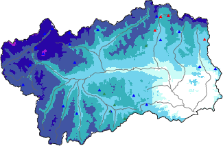 Snow depth + automatic weather station data (AWS) + Modello 1 AINEVA (MOD1) data above 2000 m