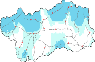 New snow in the last 24h + Modello 1 AINEVA (MOD1) data