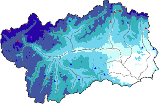 Snow depth + automatic weather station data (AWS) + Modello 1 AINEVA (MOD1) data above 2000 m
