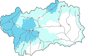 New snow in the last 24h + Modello 1 AINEVA (MOD1) data