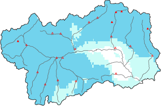 New snow in the last 72h + Modello 1 AINEVA (MOD1) data
