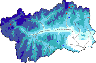Snow depth + automatic weather station data (AWS) + Modello 1 AINEVA (MOD1) data above 2000 m