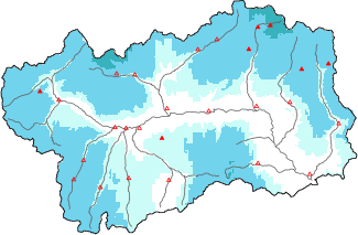 New snow in the last 24h + Modello 1 AINEVA (MOD1) data