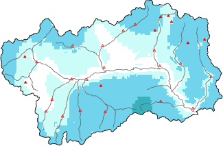 Neve fresca nelle ultime 24h + dati Modello 1 AINEVA (MOD1)