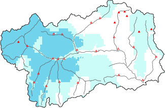 Neige fra&icirc;che dans les derni&egrave;res 24h + donn&eacute;es Modello 1 AINEVA (MOD1)