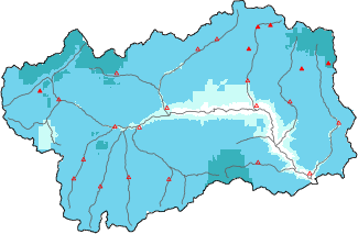 Neige fra&icirc;che dans les derni&egrave;res 72h + donn&eacute;es Modello 1 AINEVA (MOD1)