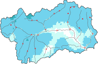 Neige fra&icirc;che dans les derni&egrave;res 72h + donn&eacute;es Modello 1 AINEVA (MOD1)