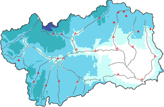 Neige fra&icirc;che dans les derni&egrave;res 24h + donn&eacute;es Modello 1 AINEVA (MOD1)