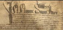 Formula di invocazione in un atto di fedelt del 1464 (Fondo Cogne II, 14)