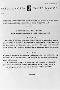 Ordine del giorno del Consiglio della Valle affinch sia riconosciuto allo Statuto il requisito di legge costituzionale