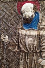 Chasuble en tissu brodé provenant de l’église paroissiale du Saint-Sauveur de Perloz