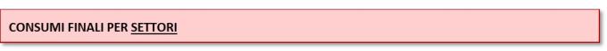 Consumi finali per settori